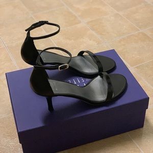 Stuart Weitzman Nunaked Leather Ankle Strap Sandal